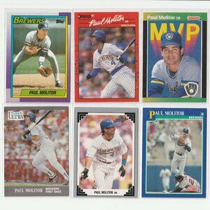 1989-91PAUL MOLITOR Vintage MLB Baseball Cards 6-Card Brewers Lot --3FOR$25--